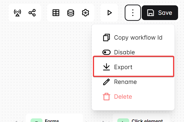 Export workflow