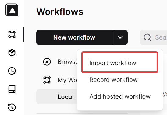 Import workflow