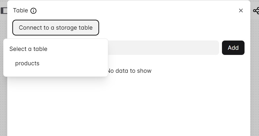 connecting storage table