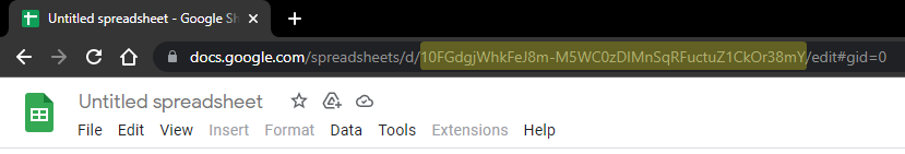 Spreadsheet Id